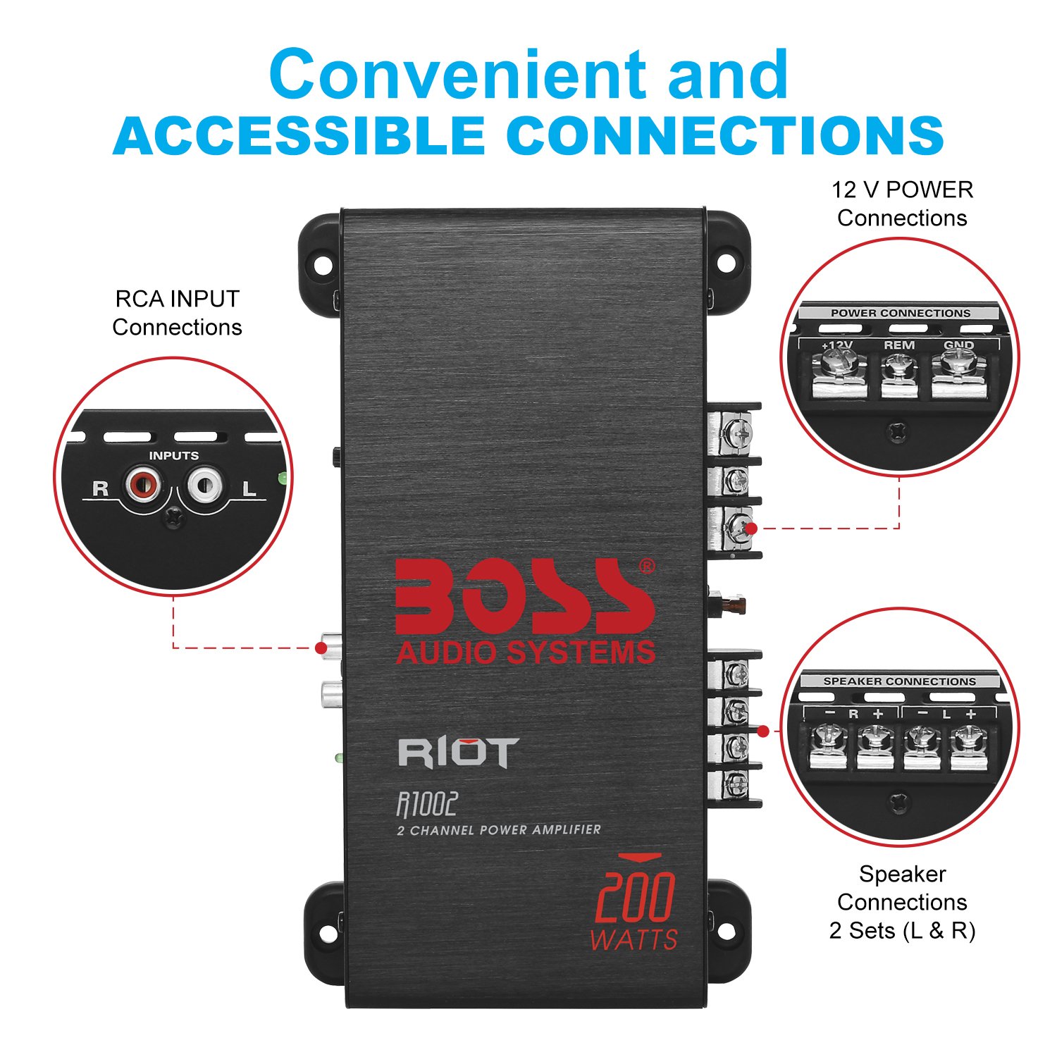 Amazon.com: BOSS Audio Systems R1002 200 Watt 2 Channel Bridgeable